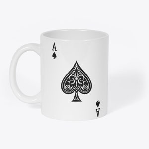 As de espadas Naipes Poker Novedad Regalo Blanco 11oz Taza de té de café