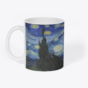 Starry Night Vincent Van Gogh Impressionist Impressionism Painting Art Novelty Gift White 11oz Coffee Tea Mug