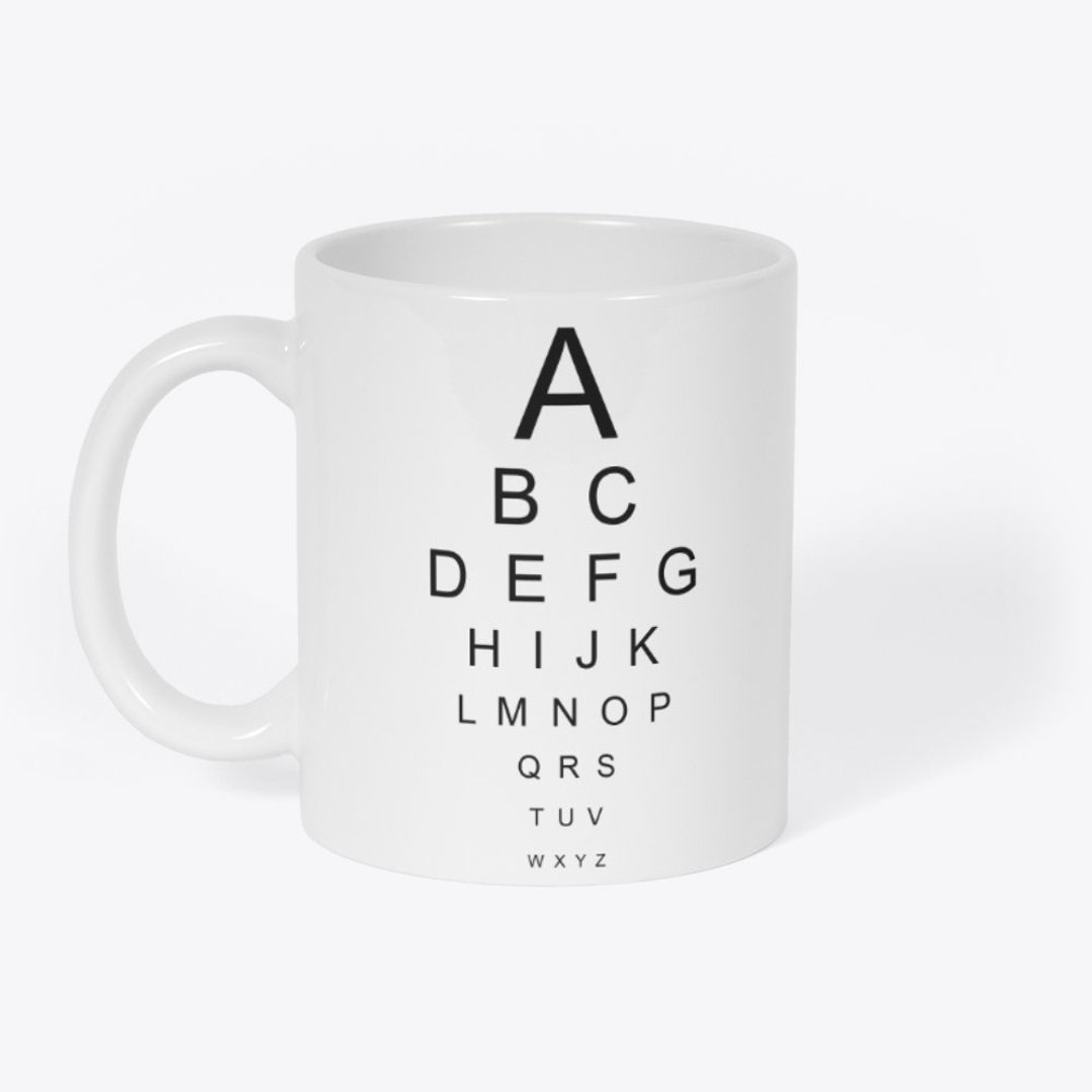 Eye Chart Alphabet Novelty Gift White 11oz Coffee Tea Mug Etsy