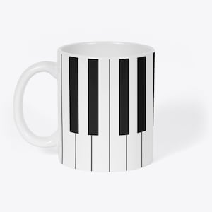 Piano Keys Pattern Music Musical Novelty Gift White 11oz Coffee Tea Mug