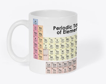 Periodic Table of Elements Science School Teacher Novelty Gift White 11oz Coffee Tea Mug