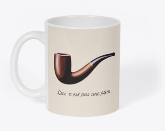 Ceci N'est Pas Une Pipe Rene Magritte Art Painting Surrealism Novelty Gift White 11oz Coffee Tea Mug