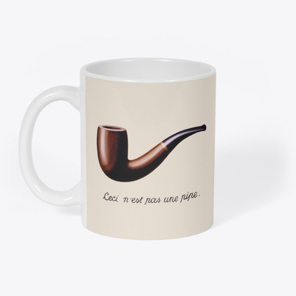 Ceci N’est Pas Une Pipe René Magritte Art Peinture Surréalisme Nouveauté Cadeau Blanc 11oz Café Thé Mug