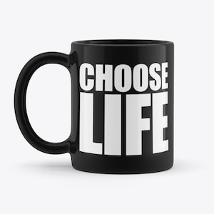 Choose Life Wham George Michael 80&#39;s Pop Music Retro Novelty Gift 11oz Black Coffee Tea Mug