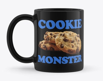 Cookie Monster Biscuits Novelty Gift 11oz Black Coffee Tea Mug