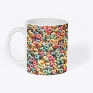 Fruit Loops Cereal Breakfast Kids Novelty Gift White 11oz Coffee Tea Mug