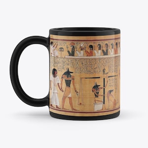 Ancient Egyptian Wall Art Painting Novelty Gift Black 11oz Coffee Tea Mug