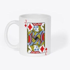 Jack Of Diamonds Carte da gioco Poker Novità Regalo Bianco 11oz Caffè Tè Tazza