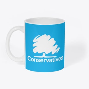 Conservative Tory Party UK Politics Vote Novelty Gift 11oz Blue White Coffee Tea Mug
