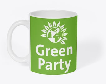 Green Party UK Politik Neuheit Geschenk Grün Weiß 11oz Kaffee Tee Tasse