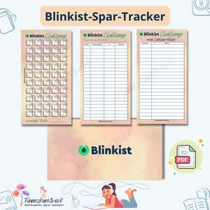 Sparen Challenge Blinkist inkl. Tracker, Ausmal-Sheet und Dashboard, Digitaler Download,