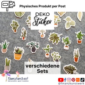 Sicker Deko Pflanzen / Zimmerpflanzen / Succulenten für Planer, Bujo, Fotoalbum / verschiedene Sets / selbstklebend