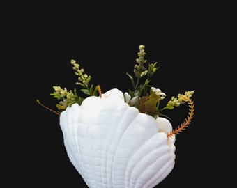 3D Printed Seashell Planter – Modern Coastal Succulent Vase