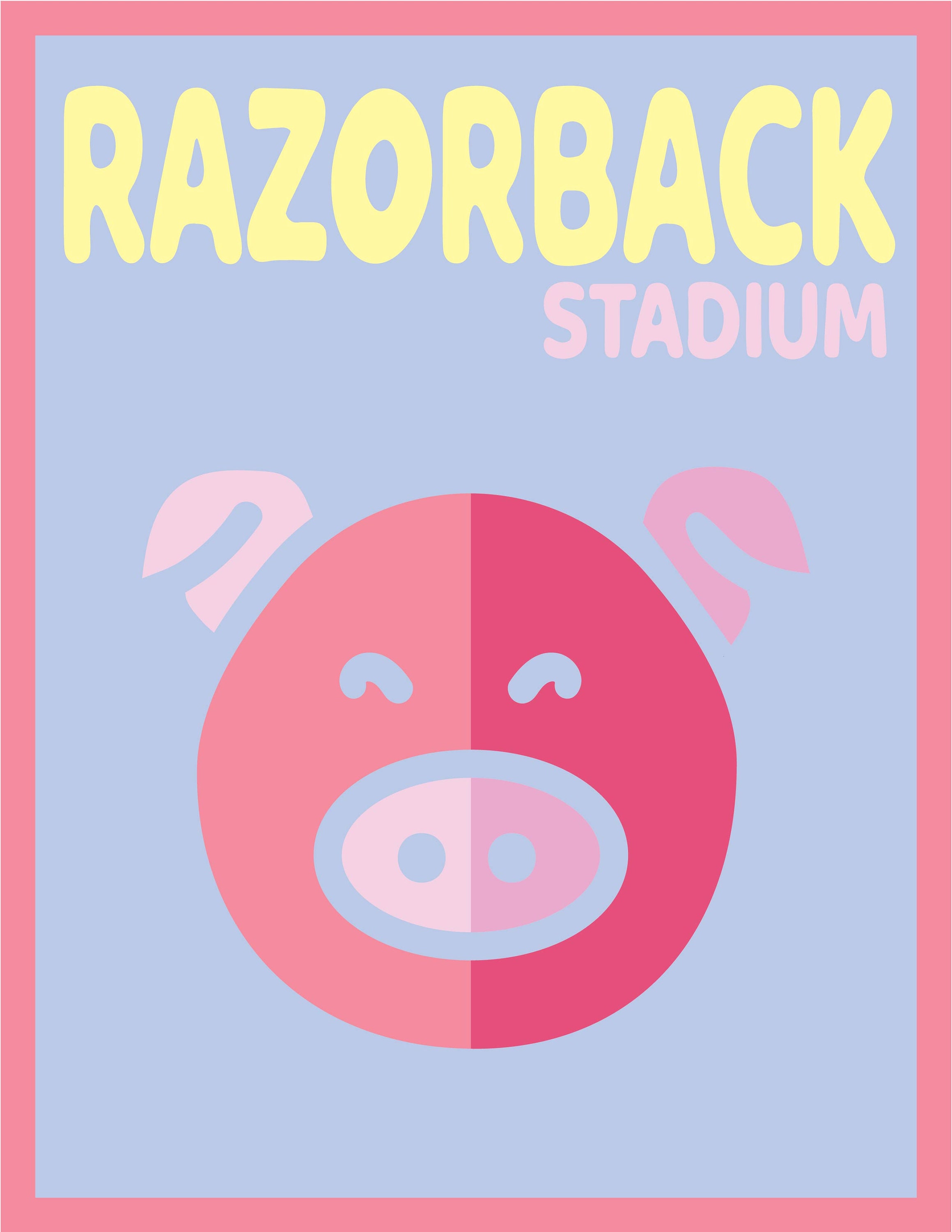 Pink Razorback Banner Razorback Stadium Poster - Digital File - Etsy