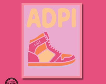 Alpha Delta Pi - ADPi (Pink) Digital Art Poster - High Top Sneaker