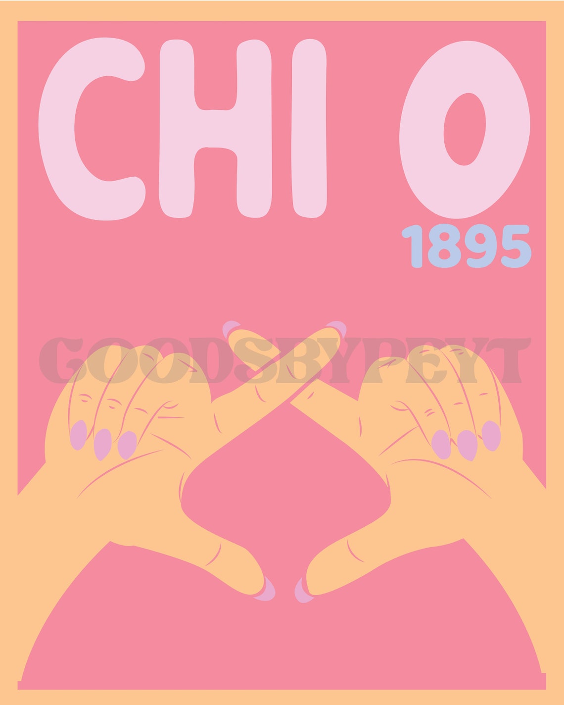 CHI OMEGA Sorority Hand Sign Poster Digital File - Etsy