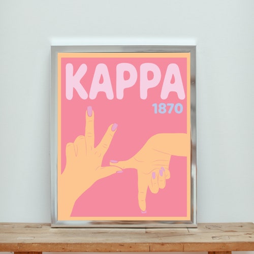 KKG Kappa Kappa Gamma Sorority Hand Sign Poster in PINK Etsy Canada
