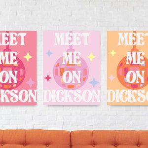Disco Dickson in PURPLE - Fayetteville, Arkansas Cute Preppy College Posters - Digital File