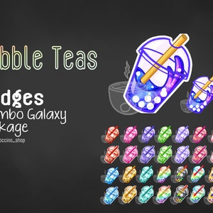 May include: A set of 36 colourful bubble tea badges featuring a galaxy design. The badges come in a variety of colours, including red, orange, yellow, green, blue, purple, and pink. Each badge has the same design but with a different colour combination. These badges are ideal for adding a touch of fun to your belongings.