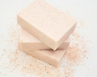 Himalayan Salt Soap, Handmade Soap, Pink Salt Soap, Soap with Essential Oils, Pink Himalayan Sea Salt, Exfoliating Soap, Skin Brightening