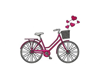 Bicycle mbroidery Design, Machine Embroidery Design, Instant Download Embroidery File, 3 Sizes, Instant Download