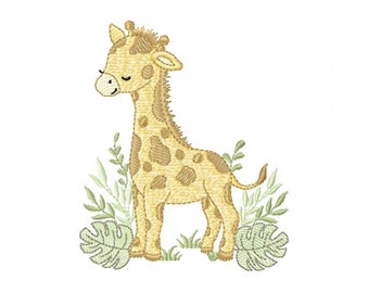 Safari Animal Giraffe Embroidery Designs 5 Sizes , File Formats in pes, dst, jef, xxx, exp, vip, vp3 - Instant Download Files
