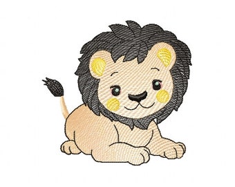 Lion Embroidery Design 4 Sizes , File Formats in pes, dst, jef, xxx, exp, vip, vp3