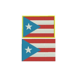 Puerto Rico National Flag Embroidery Design 12 Sizes , File Formats in pes, dst, jef, xxx, exp, vip, vp3 - Instant Download Files
