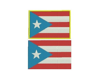 Puerto Rico National Flag Embroidery Design 12 Sizes , File Formats in pes, dst, jef, xxx, exp, vip, vp3 - Instant Download Files