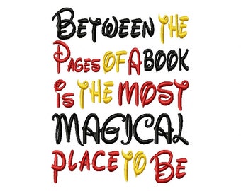 Between the Pages Machine Embroidery Design, Reading Pillow Embroidery, 3 Sizes, Instant Download