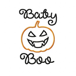 Baby Boo Embroidery Design, Halloween Embroidery Design, Machine Embroidery Design, 3 Sizes, Instant Download