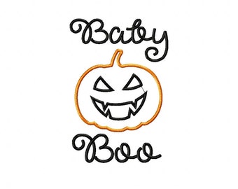 Baby Boo Embroidery Design, Halloween Embroidery Design, Machine Embroidery Design, 3 Sizes, Instant Download