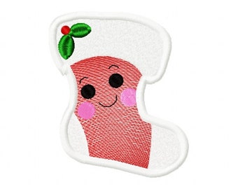 Christmas Stocking Embroidery Design 3 Sizes , File Formats in pes, dst, jef, xxx, exp, vip, vp3