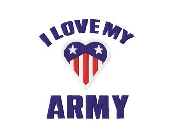 I love Army Embroidery Design 5 Sizes , File Formats in pes, dst, jef, xxx, exp, vip, vp3 - Instant Download Files
