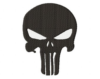 Skull Embroidery Design, 5 Sizes , File Formats in pes, dst, jef, xxx, exp, vip, vp3 - Instant Download Files