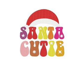 Santa Cutie Embroidery Design 5 Sizes , File Formats in pes, dst, jef, xxx, exp, vip, vp3 - Instant Download Files