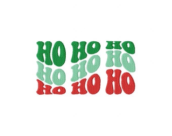Triple Ho Ho Ho Embroidery Design 5 Sizes , File Formats in pes, dst, jef, xxx, exp, vip, vp3 - Instant Download Files