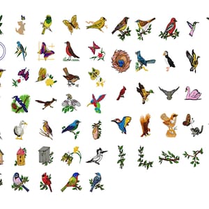 Birds Machine Embroidery Design 4 x 4 Hoop Sizes, File Formats in pes, dst, jef, xxx, exp, vip, vp3