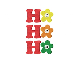 Ho Ho Ho Daisy Smile Embroidery Design 5 Sizes , File Formats in pes, dst, jef, xxx, exp, vip, vp3 - Instant Download Files