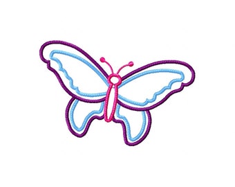 Butterfly Applique Machine Embroidery Design, Reading Pillow Embroidery, 3 Sizes, Instant Download