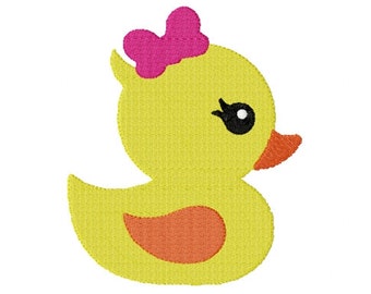 Duck Girl Embroidery Design 4 Sizes , File Formats in pes, dst, jef, xxx, exp, vip, vp3