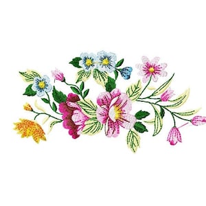 Flowers embroidery designs file formats in pes, dst, jef, xxx, exp, vip, vp3