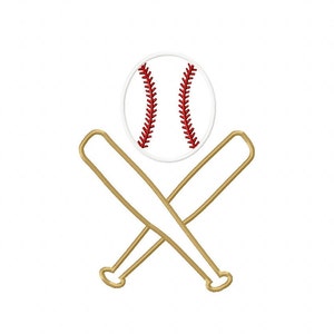 Baseball Applique Embroidery Design, Machine Embroidery Design, Instant Download Embroidery File, 3 Sizes, Instant Download