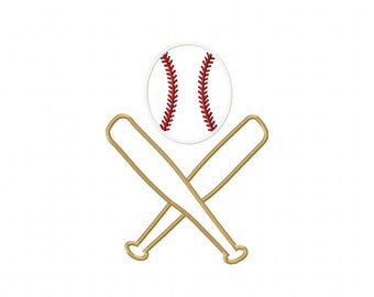 Baseball Applique Embroidery Design, Machine Embroidery Design, Instant Download Embroidery File, 3 Sizes, Instant Download