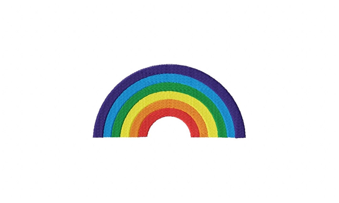 Rainbow Colorful Machine Embroidery Design 4 Sizes, File Formats in Pes ...