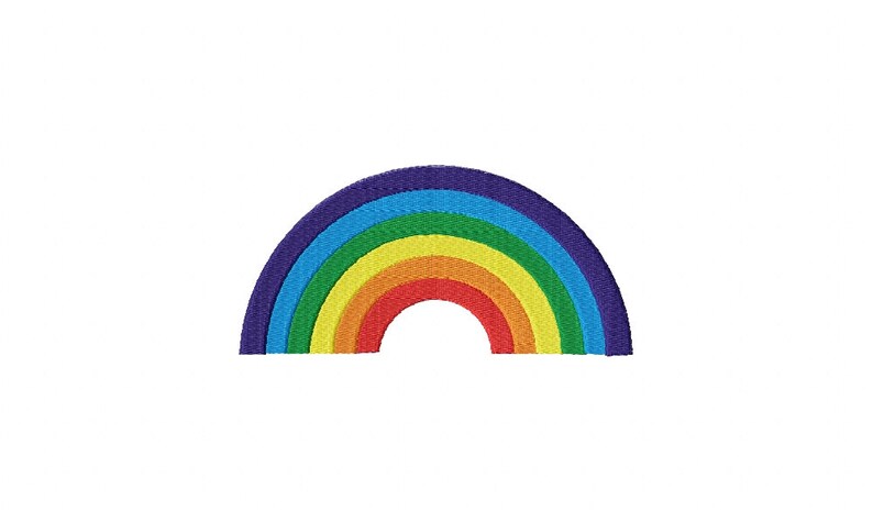 Rainbow Colorful Machine Embroidery Design 4 Sizes, File Formats in Pes ...