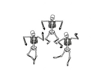 Diseño de bordado de esqueletos danzantes, diseño de bordado de esqueleto de Halloween, diseños de bordado a máquina de Halloween, 3 tamaños, descarga instantánea