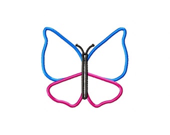 Butterfly Applique v2 Machine Embroidery Design, Reading Pillow Embroidery, 3 Sizes, Instant Download
