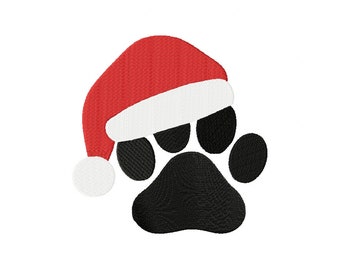 Christmas Dog Paw Embroidery Design 8 Sizes , File Formats in pes, dst, jef, xxx, exp, vip, vp3 - Instant Download Files