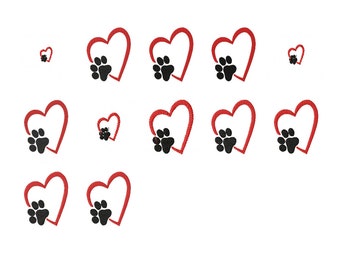I Love Dog Embroidery Designs File Formats in pes, dst, jef, xxx, exp, vip, vp3